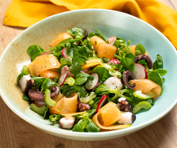 Ensalada de pulpo y melón