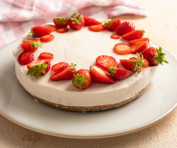 Tarta de queso con fresas sin gelatina