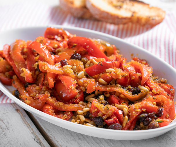 Pimientos agridulces gratinados