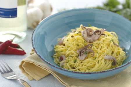 Tagliolini con pulpitos