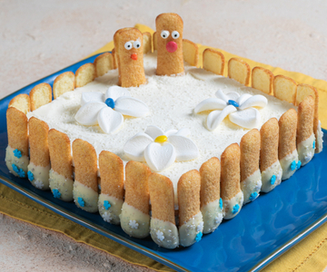 Tarta de cumpleaños sin horno Reina de Hielo con Pavesini, mascarpone y arándanos
