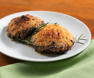 Champiñones portobello rellenos vegetarianos