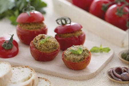 Tomates gratinados a la pugliese