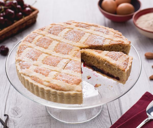 Tarta de espelta y cerezas