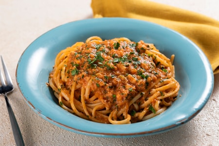 Linguine con ragú de rape