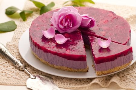 Cheesecake al aroma de rosas