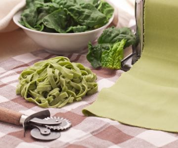 Pasta verde con espinacas
