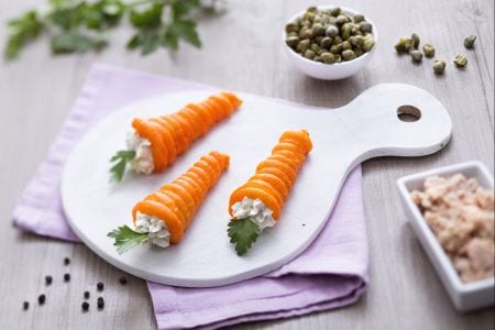 Zanahorias de hojaldre rellenas