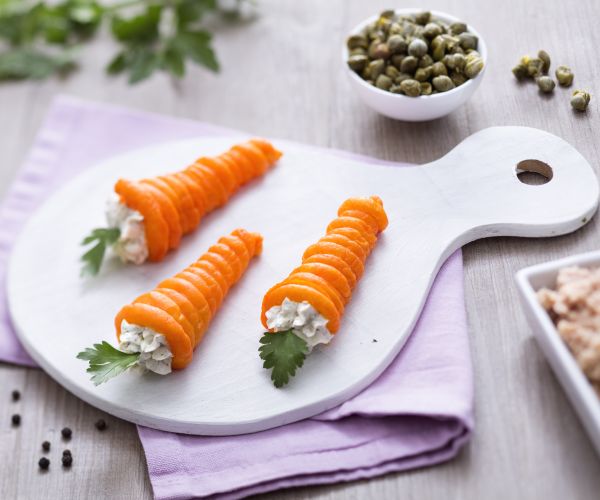Zanahorias de hojaldre rellenas