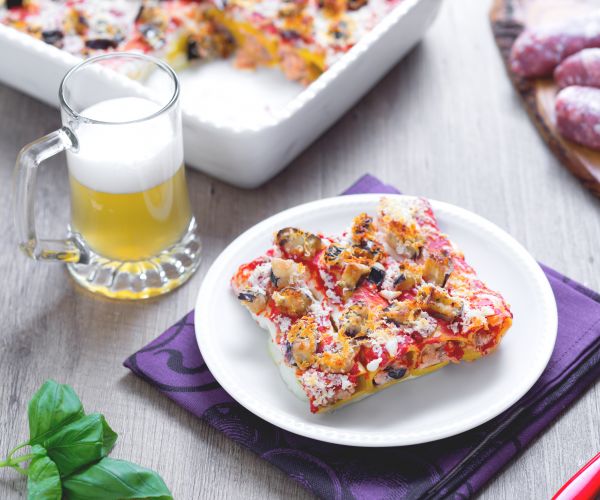 Canelones de berenjena a la cerveza