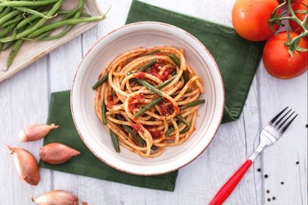 Pasta con judías verdes