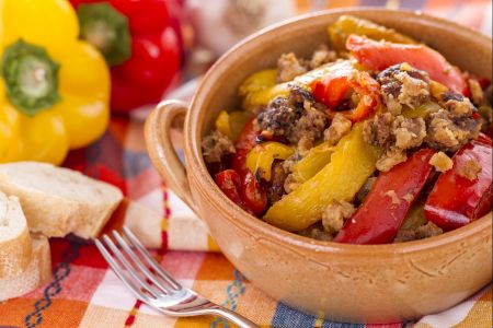 Pimientos con migas