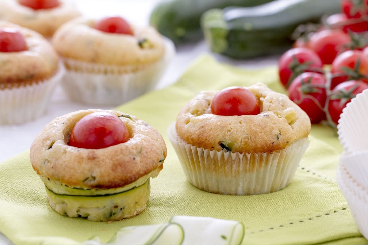 Muffins salados con ricotta y calabacines