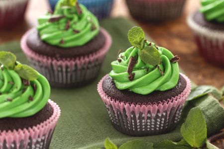Cupcake de menta y chocolate