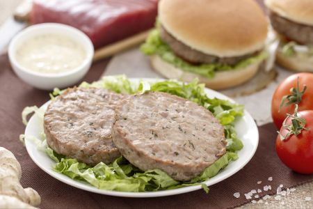 Hamburguesa de atún con naranja y jengibre