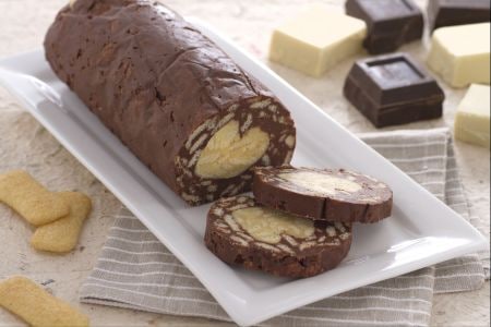 Salami de dos chocolates