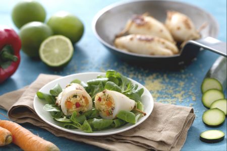 Calamares rellenos de cuscús