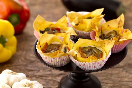 Lasañas vegetarianas cupcake