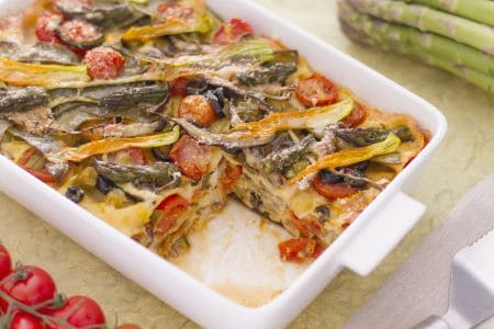 Lasaña primavera de verduras