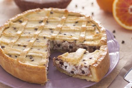 Tarta pascual de requesón y chocolate
