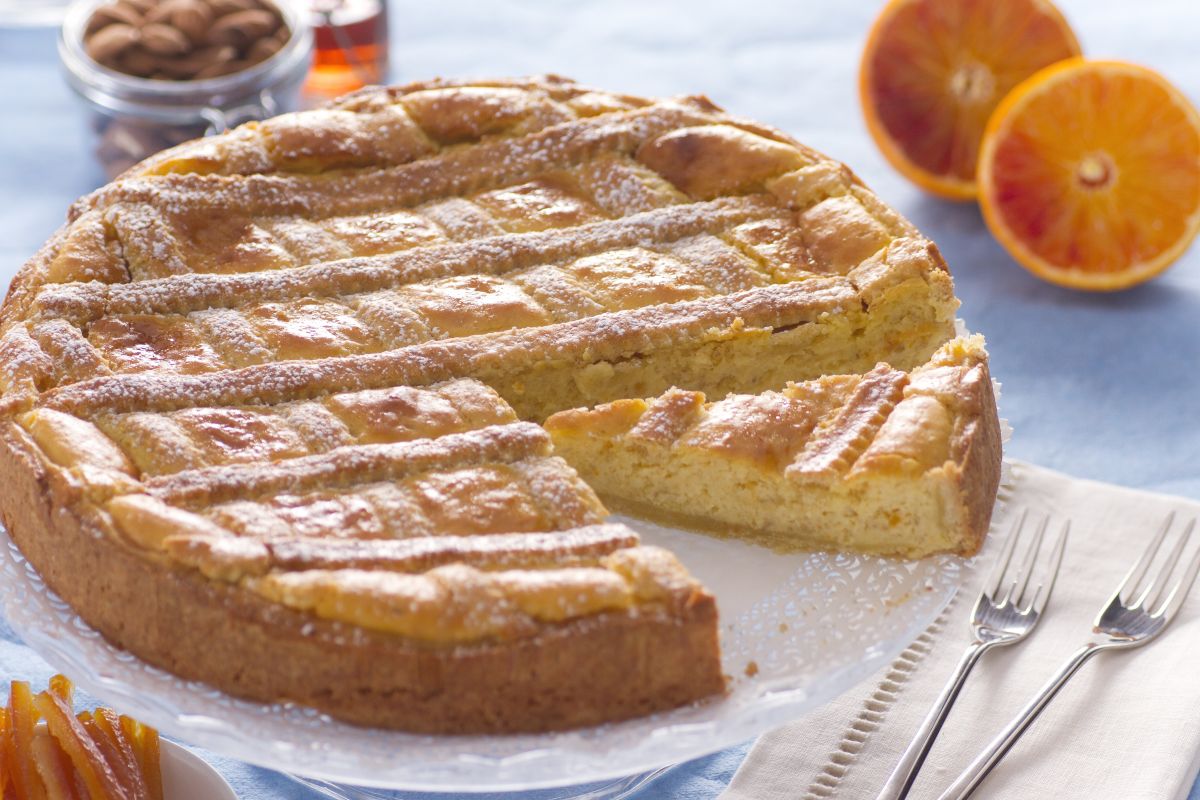 Pastiera de almendras y crema pastelera