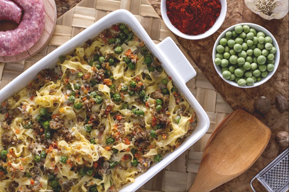 Tagliatelle al horno gratinadas