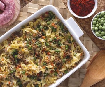 Tagliatelle al horno gratinadas
