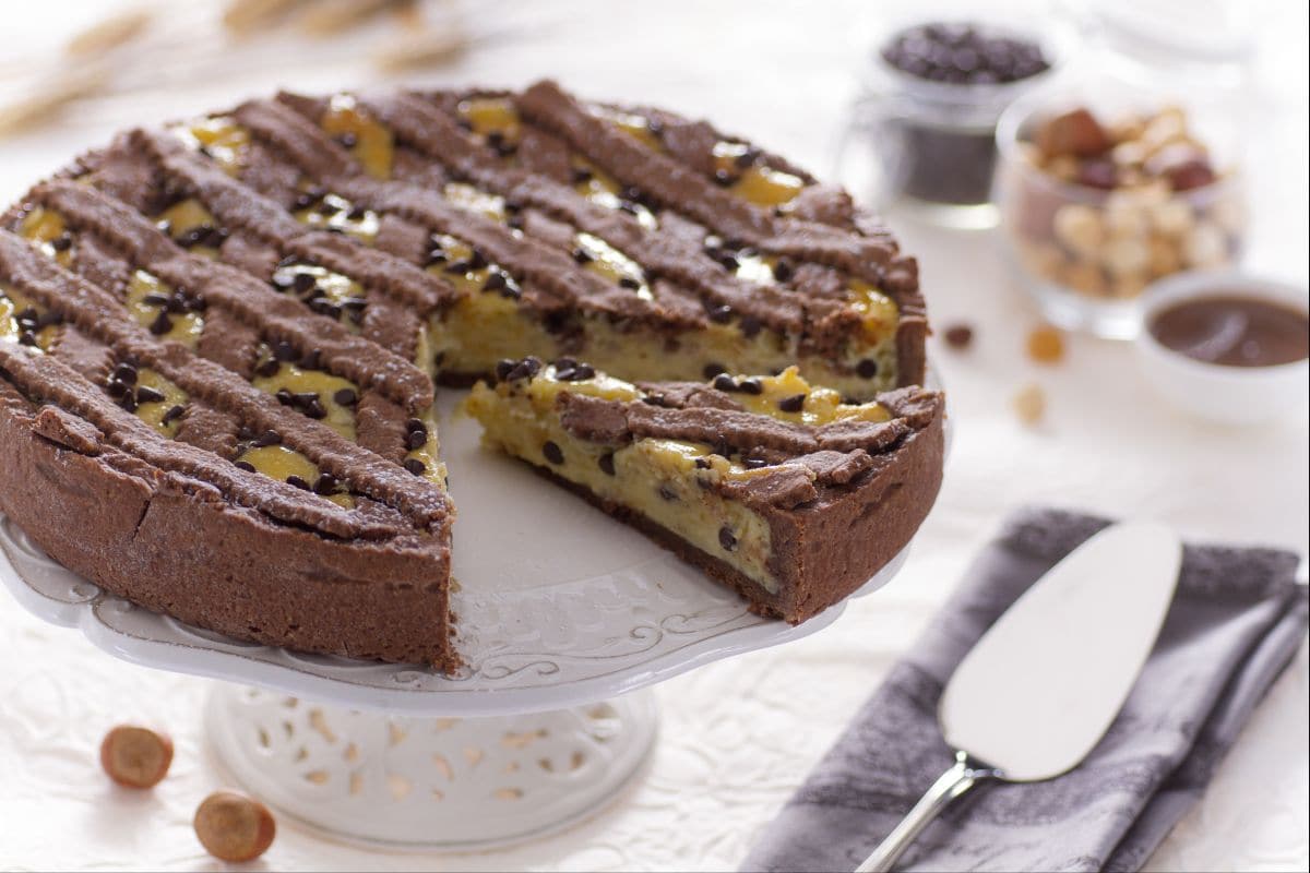 Pastiera de avellanas y cacao
