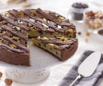 Pastiera de avellanas y cacao