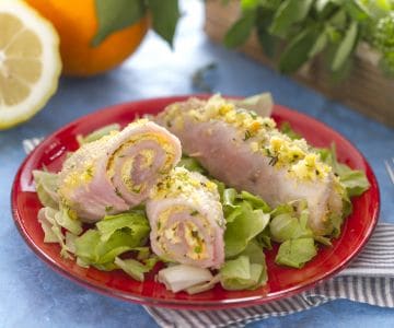 Rollitos de lomo al limón