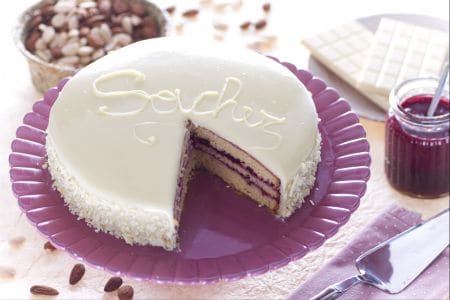 Sacher de chocolate blanco