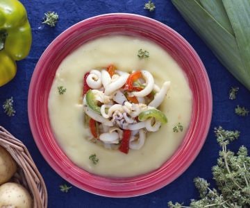 Crema de patatas con sepias