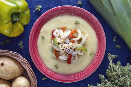 Crema de patatas con sepias