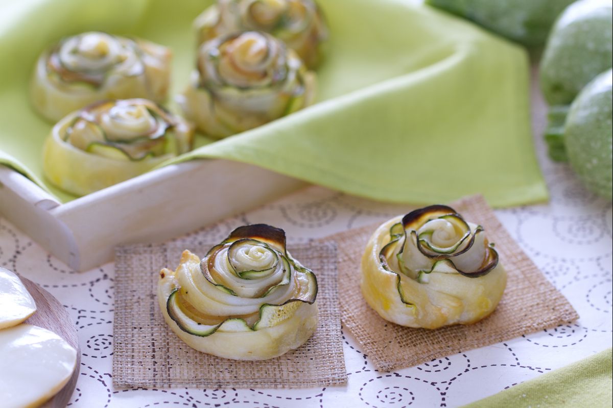 Rollitos de calabacín en hojaldre