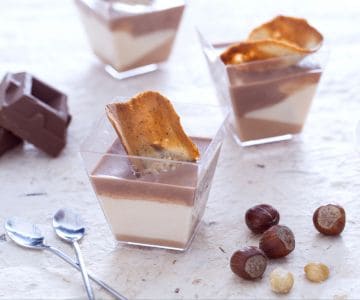 Vasito de gianduia y teja de avellana