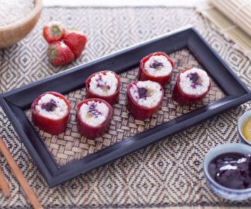 Sushi dulce con mermeladas mixtas