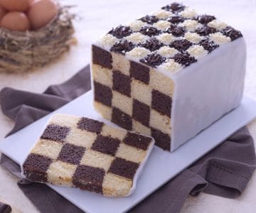 Tarta de ajedrez decorada