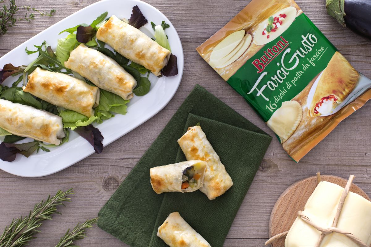 Mini strudel fundentes con verduras