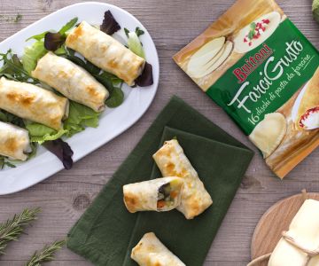Mini strudel fundentes con verduras