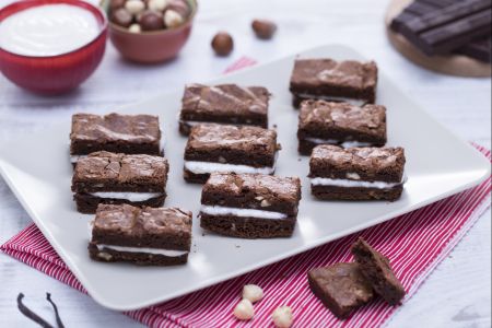 Sándwich de brownies de chocolate