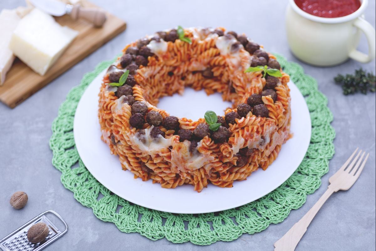 Rosca de pasta gratinada