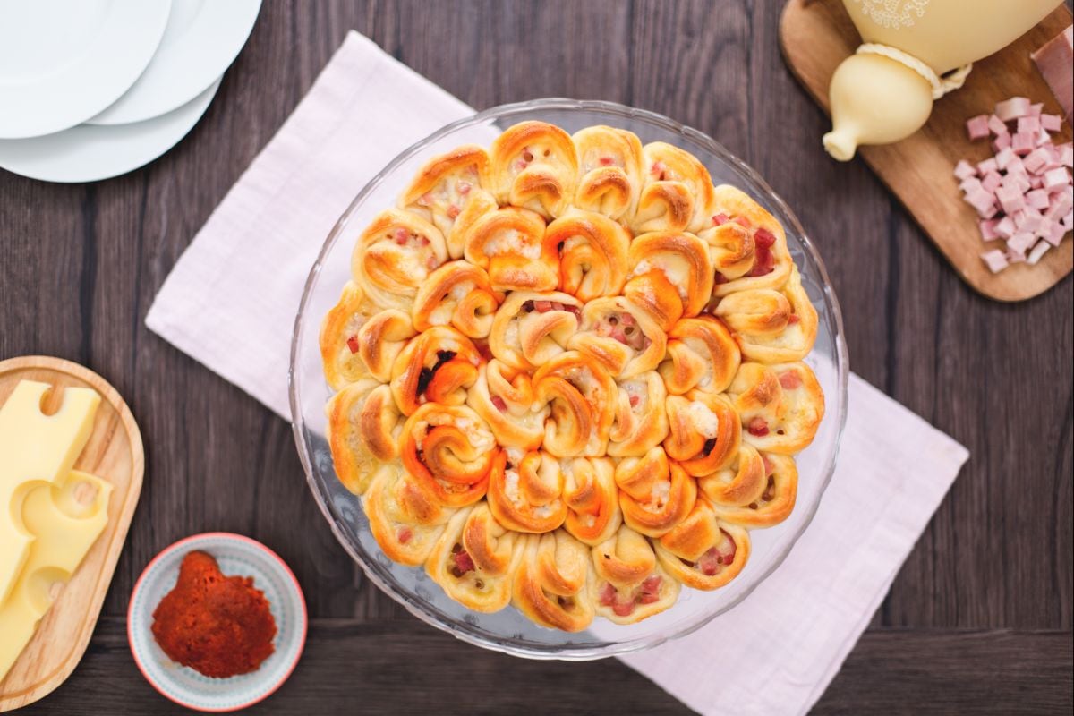 Focaccia rellena pellizcada