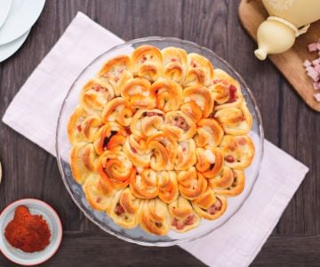 Focaccia rellena pellizcada