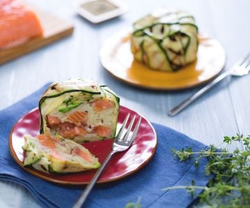 Timbal de salmón y calabacines