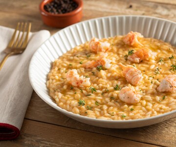 Risotto a la crema de langostinos