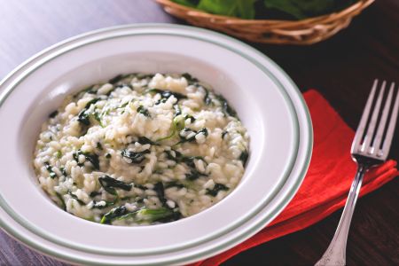 Risotto con espinacas
