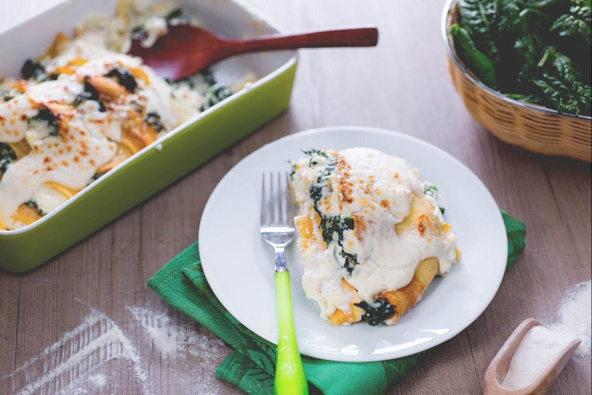 Crepe ricotta y espinacas