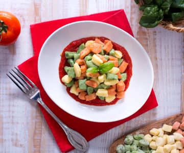 Gnocchi de patata tricolor