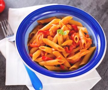 Penne con pimientos