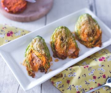 Flores de calabacín al horno